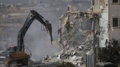 Israeli forces begin demolishing Palestinian buildings in Hebron after two Israeli soldiers shot dead