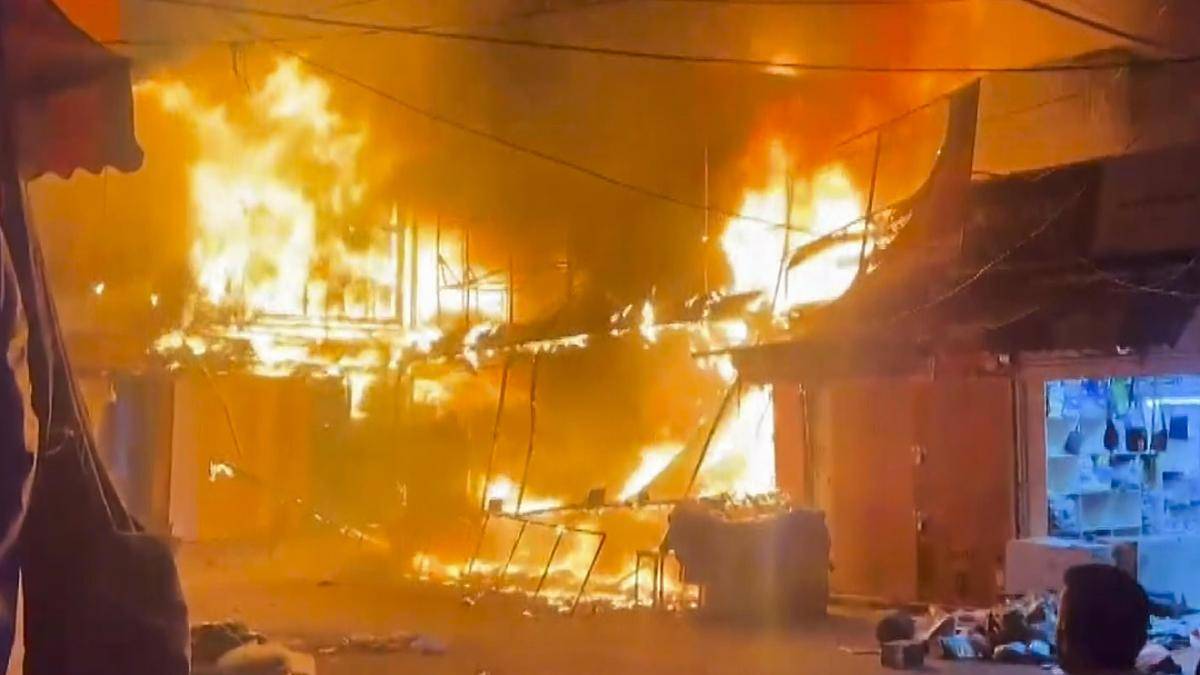 Massive fire near Jammu Railway Station guts around 40 shops in market