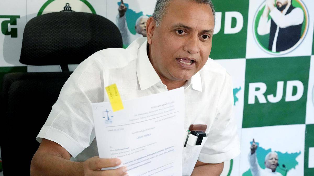 RJD MP Sudhakar Singh seeks Lok Sabha Speaker’s intervention over ₹5 crore defamation notice, demands probe into allegations