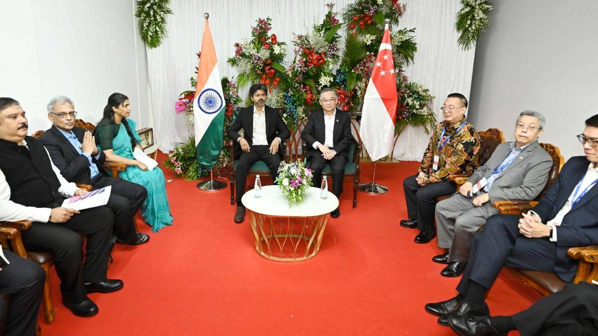 Tamil Nadu CM Vijay holds talks with Singapore Deputy PM on economic ties, investments